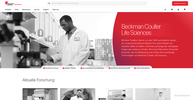 Security scan screenshot of https://media.beckman.com