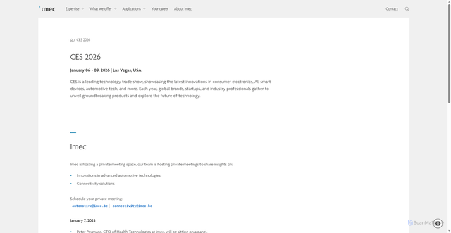 Security scan screenshot of https://www.imec-int.com/en/events/ces