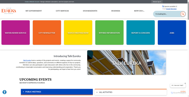 Security scan screenshot of https://www.eurekaca.gov/