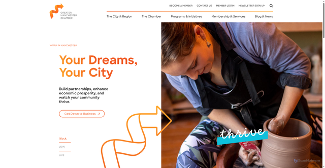 Security scan screenshot of https://manchester-chamber.org/