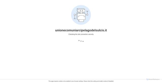 Security scan screenshot of https://unionecomuniarcipelagodelsulcis.it/