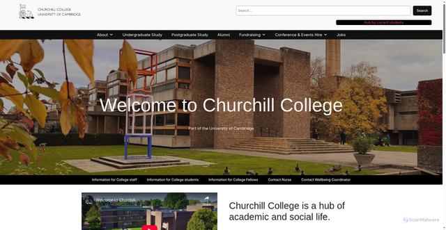 Security scan screenshot of https://www.chu.cam.ac.uk/