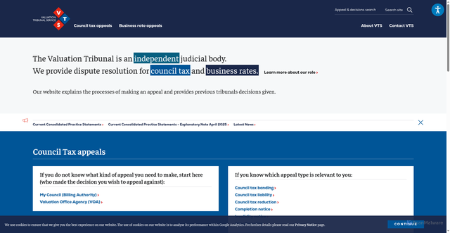Security scan screenshot of https://valuationtribunal.gov.uk/