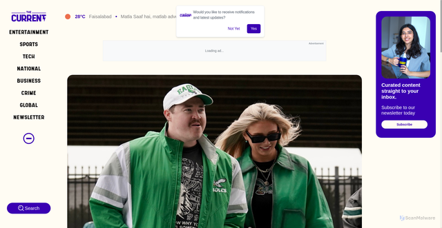 Security scan screenshot of https://thecurrent.pk/blog/shane-gillis-girlfriend-meet-grace-brassel-in-2025