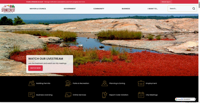 Security scan screenshot of https://stonecrestga.gov/