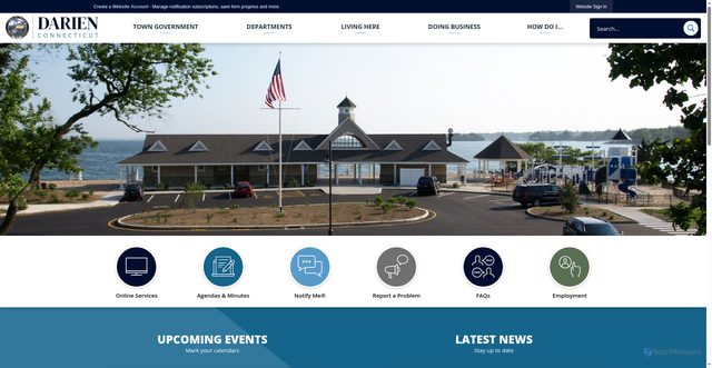 Security scan screenshot of https://darienct.gov/