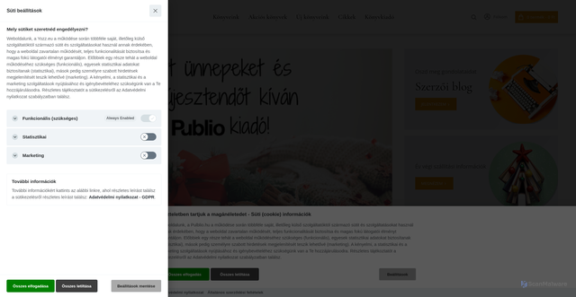 Security scan screenshot of https://publio.hu