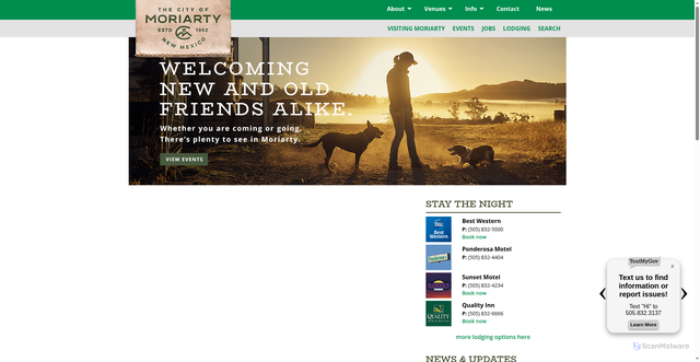 Security scan screenshot of https://www.cityofmoriarty.org/