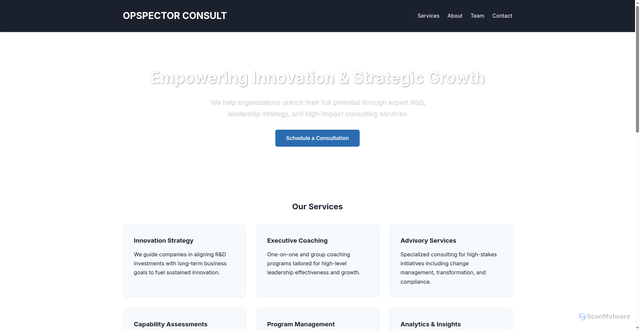 Security scan screenshot of https://opspectorconsult.com/