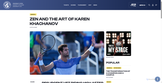 Security scan screenshot of https://cincinnatiopen.com/news/zen-and-the-art-of-karen-khachanov/
