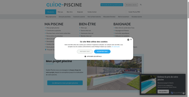 Security scan screenshot of https://guide-piscine.fr