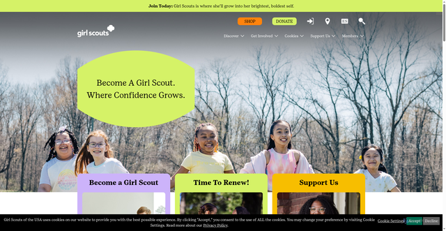 Security scan screenshot of https://www.girlscouts.org/