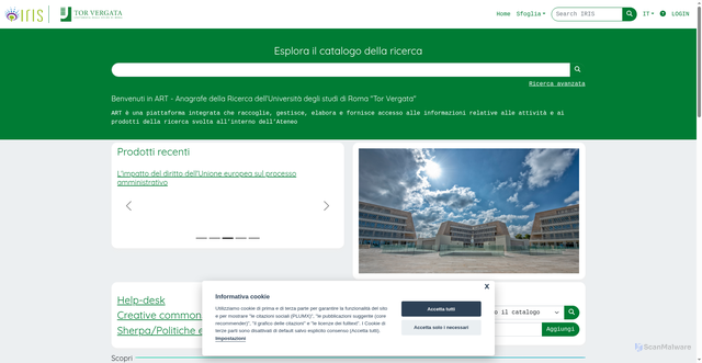 Security scan screenshot of https://art.torvergata.it