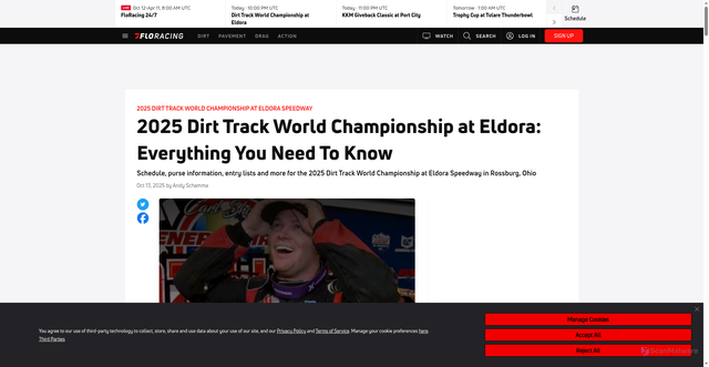 Security scan screenshot of https://www.floracing.com/articles/14610437-2025-dirt-track-world-championship-at-eldora-everything-you-need-to-know
