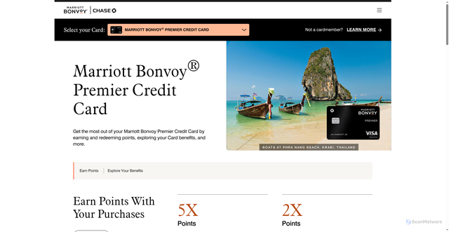 Security scan screenshot of https://marriott.chase.com/premier