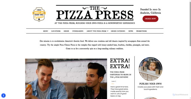Security scan screenshot of https://thepizzapress.com/