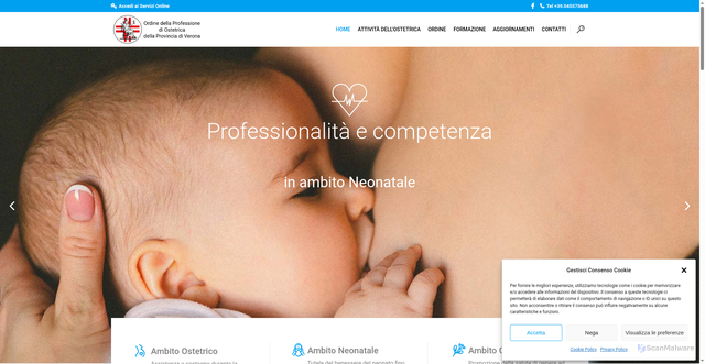 Security scan screenshot of https://www.ostetricheverona.it/