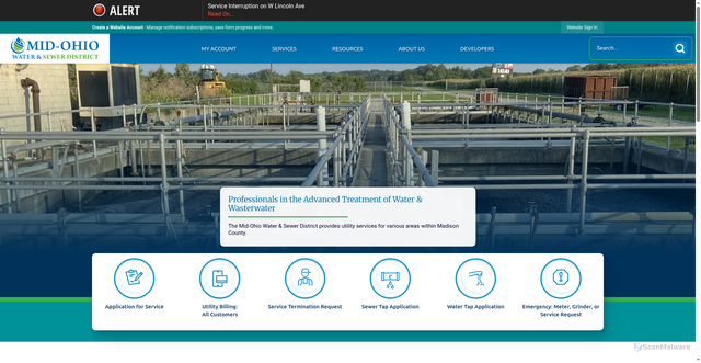 Security scan screenshot of https://midohiowsd.gov/