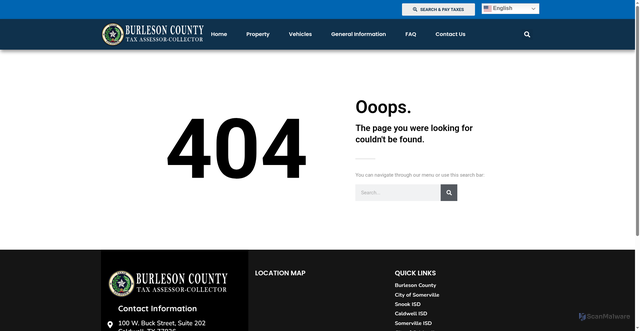 Security scan screenshot of https://burlesoncountytax.org/video/?vid=vW6fXByrjy8