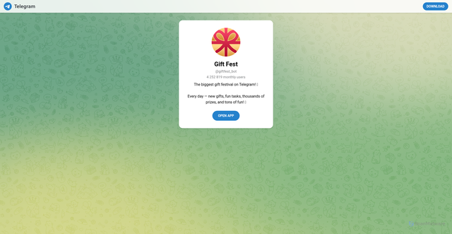 Security scan screenshot of https://t.me/giftfest_bot/app?startapp=UkM9MDAwMDA4cWRBSjAmUlM9aW52aXRlX2ZyaWVuZA%3D%3D