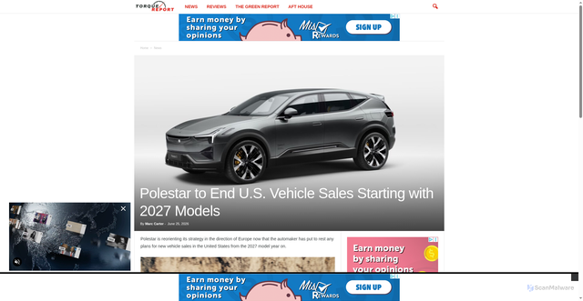 Security scan screenshot of https://www.thetorquereport.com/polestar-to-end-u-s-vehicle-sales-starting-with-2027-models/