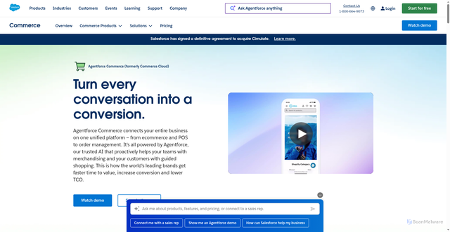Security scan screenshot of https://demandware.com