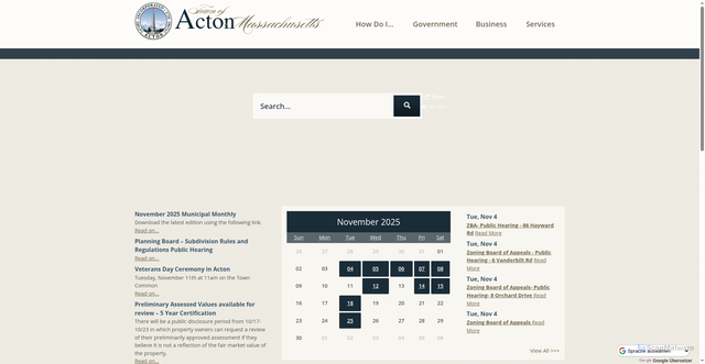 Security scan screenshot of https://acton-ma.gov/