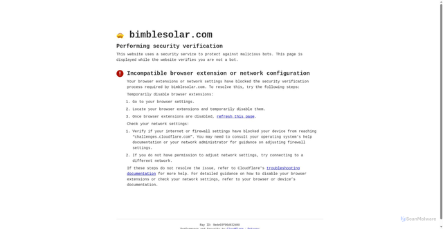 Security scan screenshot of https://bimblesolar.com