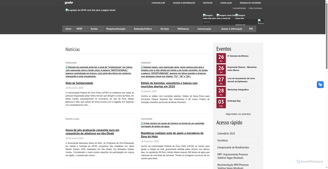 Security scan screenshot of https://ufop.br/