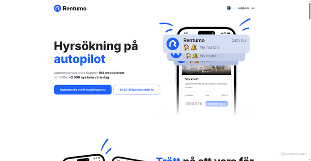 Security scan screenshot of https://getrentumo.se