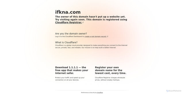 Security scan screenshot of http://ifkna.com/