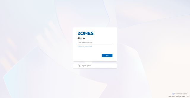 Security scan screenshot of https://zonesglobalfo.operations.dynamics.com