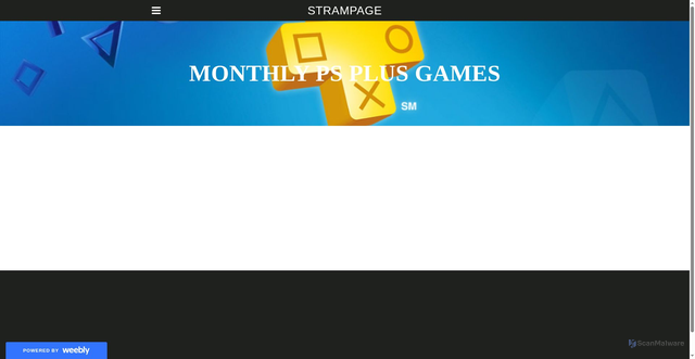 Security scan screenshot of https://strampagegaming.weebly.com/monthly-playstation-plus-games.html