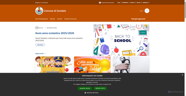 Security scan screenshot of https://www.comune.sondalo.so.it/it