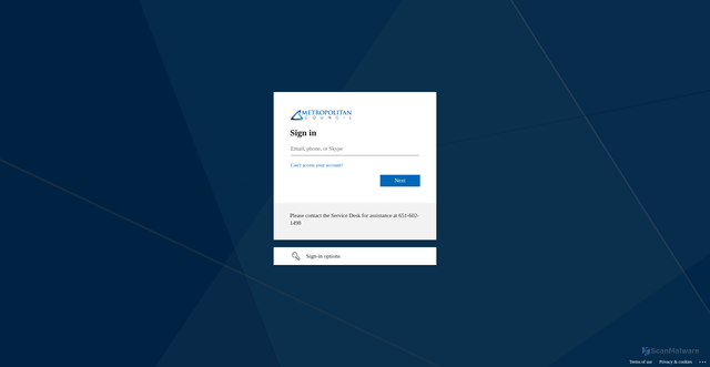 Security scan screenshot of https://metcmn-my.sharepoint.com