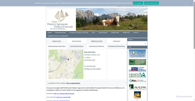 Security scan screenshot of https://www.agronomiforestalibl.it/