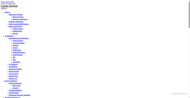 Security scan screenshot of https://www.cla.purdue.edu/students/careers/scla-300/spring-2016/stephanie-white.html