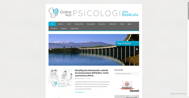 Security scan screenshot of https://www.ordpsicobas.it/home/