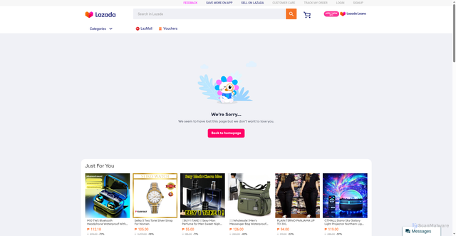 Security scan screenshot of https://my.lazada.com.ph