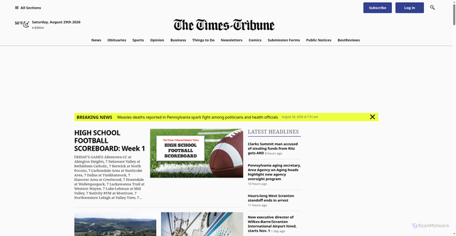 Security scan screenshot of https://timestrib.com