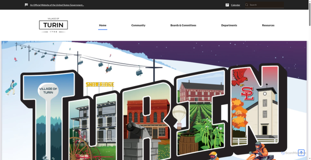 Security scan screenshot of https://villageofturin.gov/