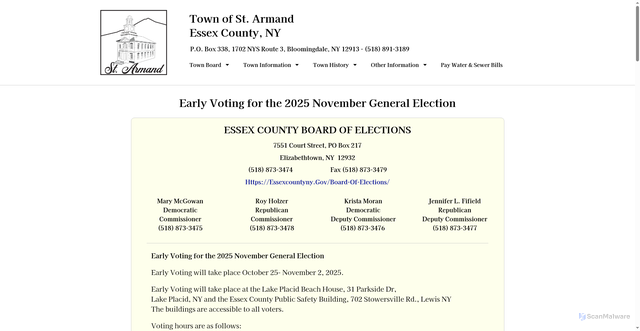 Security scan screenshot of https://townofstarmandny.gov/