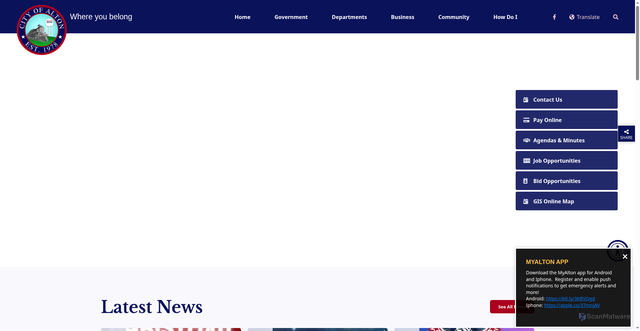 Security scan screenshot of https://alton-tx.gov/