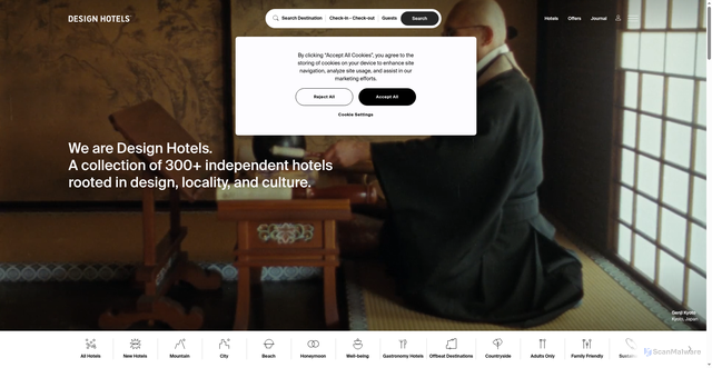 Security scan screenshot of https://www.designhotels.com/
