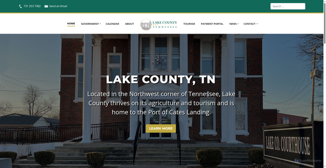 Security scan screenshot of https://lakecountytn.gov/