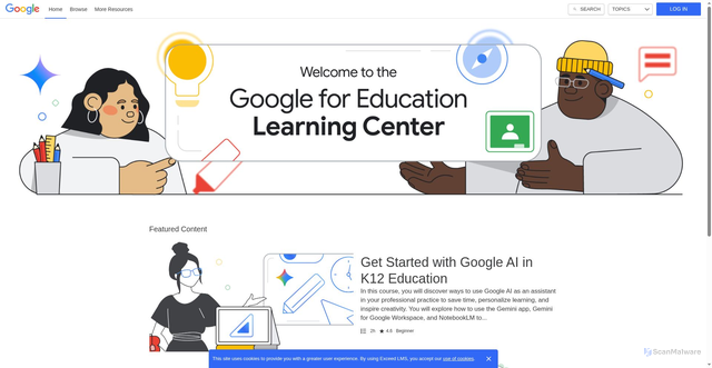 Security scan screenshot of https://edu.exceedlms.com/