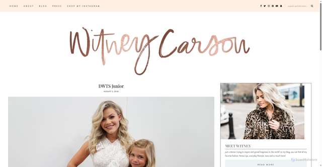 Security scan screenshot of https://witneycarson.com/dwts-junior/