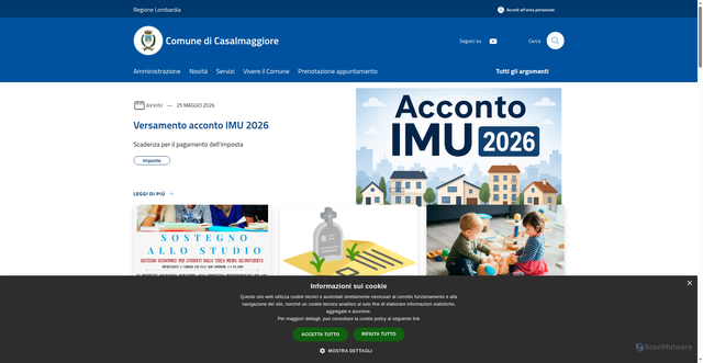Security scan screenshot of https://www.comune.casalmaggiore.cr.it