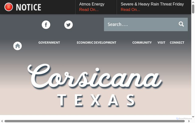 Security scan screenshot of https://www.cityofcorsicana.com/