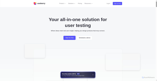 Security scan screenshot of https://useberry.com